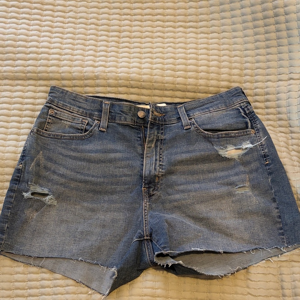 Signature by Levi Strauss Distressed Blue Jean Shorts
